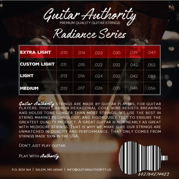 Phosphor Bronze Extra Light Acoustic Guitar Strings Back
