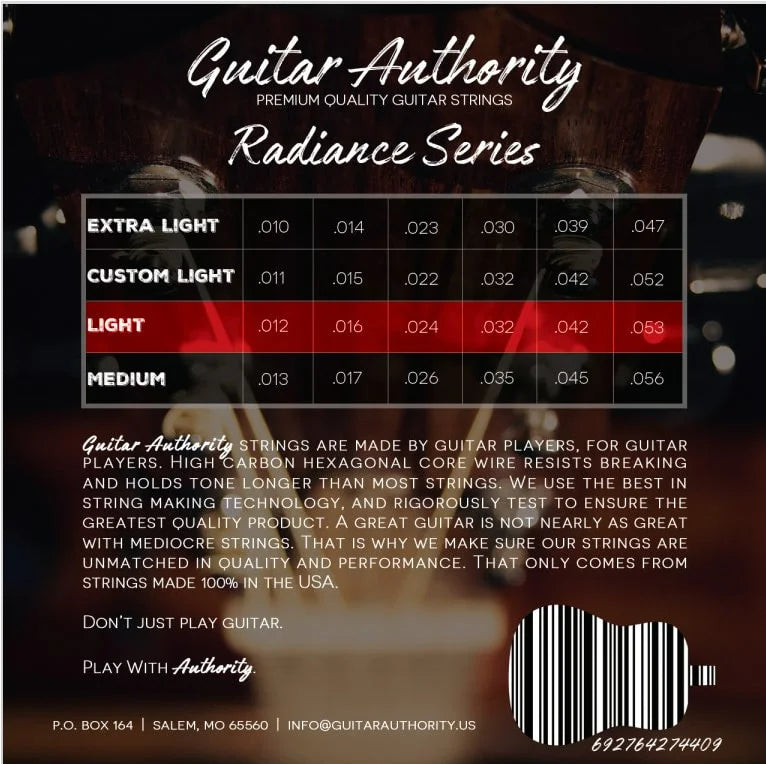 Phosphor Bronze  Light Acoustic Guitar Strings Back